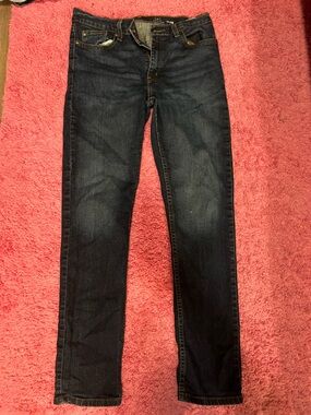 Dark Wash Skinny Jeans - Dark Blue